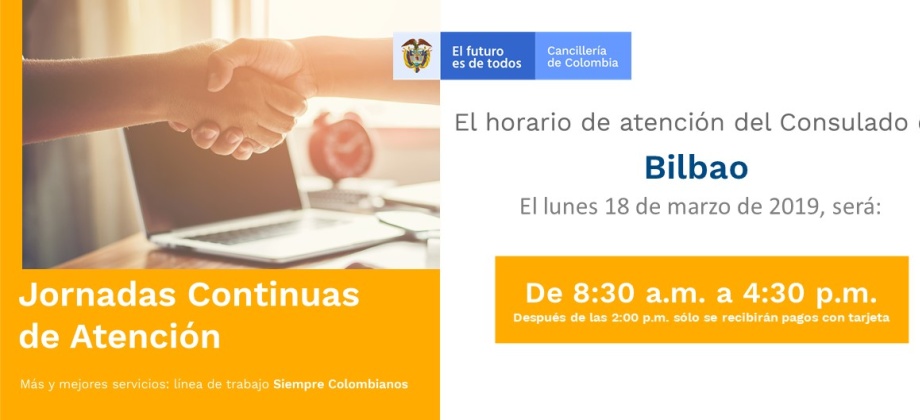 El 18 de marzo se realizará la Jornada Continua de atención en el Consulado de Colombia 