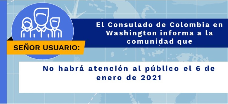 El 6 de enero no habrá atención al público en la sede del Consulado de Colombia en Washington