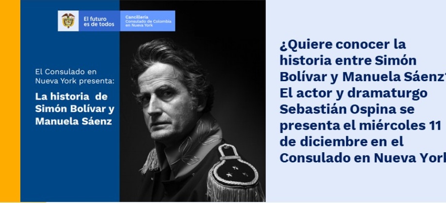 El actor y dramaturgo Sebastián Ospina se presenta el miércoles 11 de diciembre en el Consulado en Nueva York