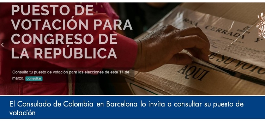 El Consulado de Colombia en Barcelona lo invita a consultar el puesto de votación 