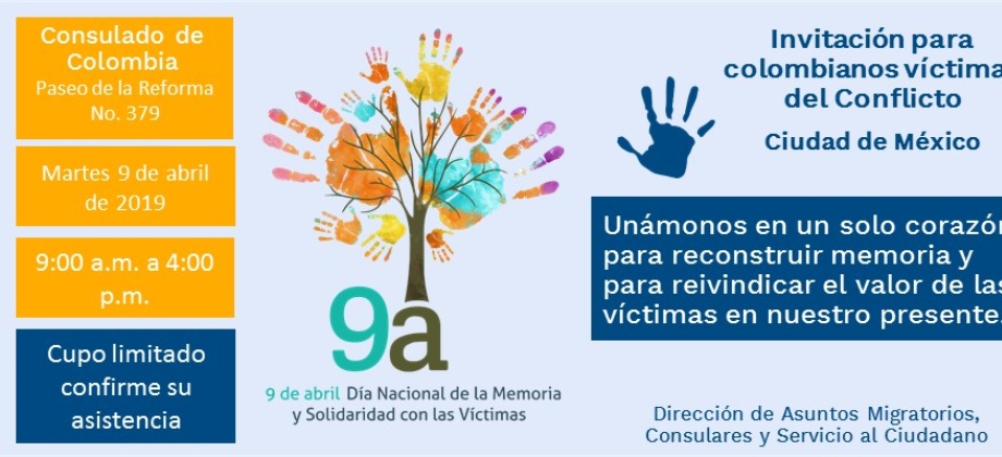 Consulado de Colombia invita a la conmemoración del Día Nacional de la Memoria y la Solidaridad con las Víctimas
