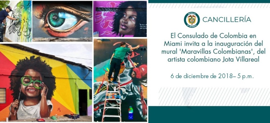 El Consulado de Colombia en Miami invita a la inauguración del mural 'Maravillas Colombianas'