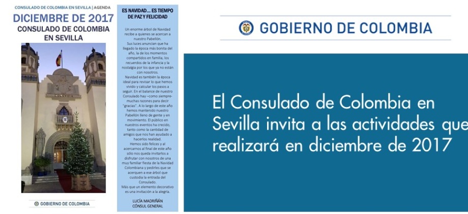 El Consulado de Colombia en Sevilla invita a las actividades que realizará en diciembre