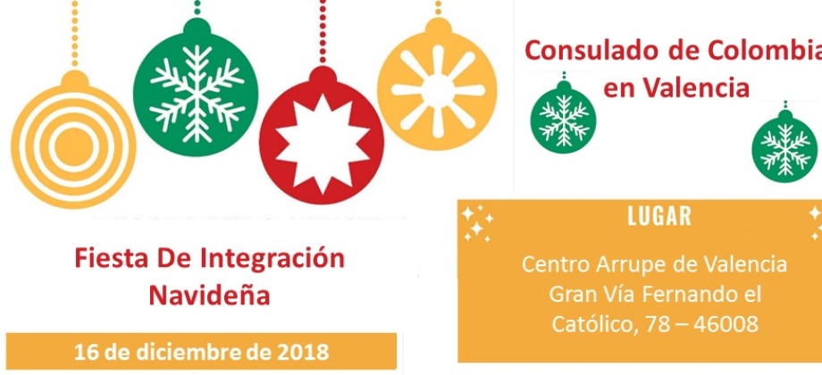 El Consulado de Colombia en Valencia, España invita a los connacionales a la fiesta de integración 