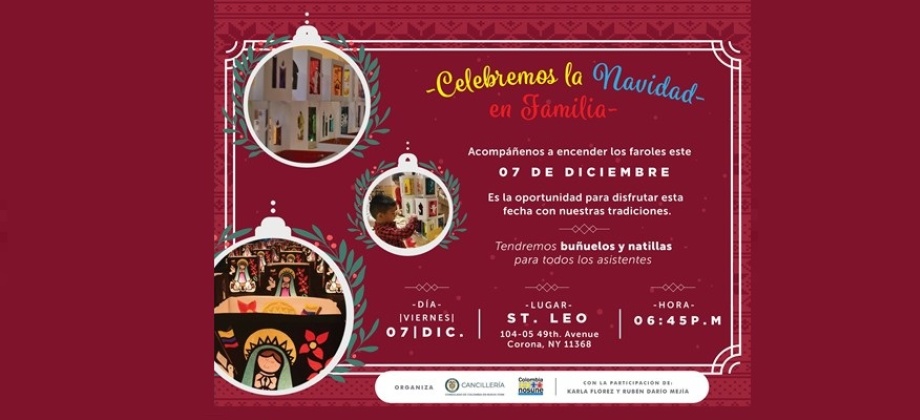 Este viernes, el Consulado en Nueva York, junto con la comunidad colombiana, encenderá los faroles de Navidad. Los esperamos a las 6:30 p.m. 