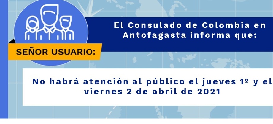 El jueves 1 y viernes 2 de abril de 2021 no se prestará ningún servicio por festivos de Semana Santa