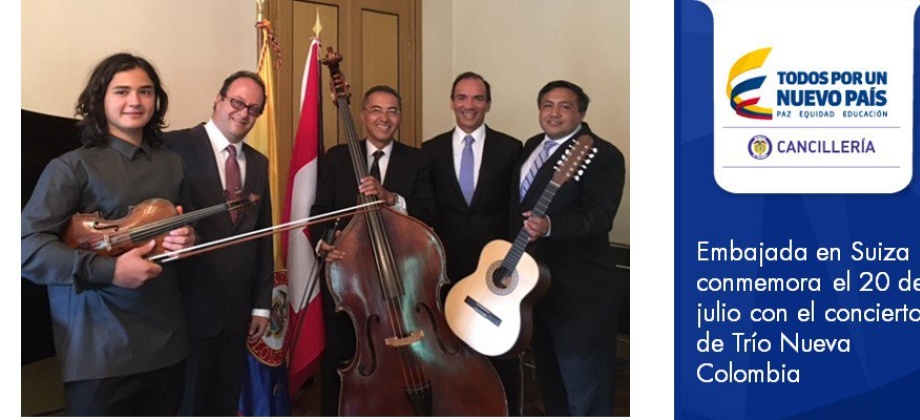 Embajada en Suiza conmemora el 20 de julio con el concierto de Trío Nueva Colombia