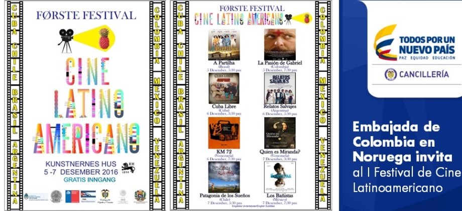 Embajada de Colombia en Noruega invita al Festival de Cine Latinoamericano