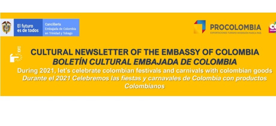 Embajada de Colombia en Trinidad y Tobago comparte el Boletín Cultural de enero y febrero