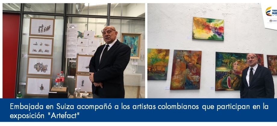 Embajada en Suiza acompañó a los artistas colombianos en la exposición "Artefact"