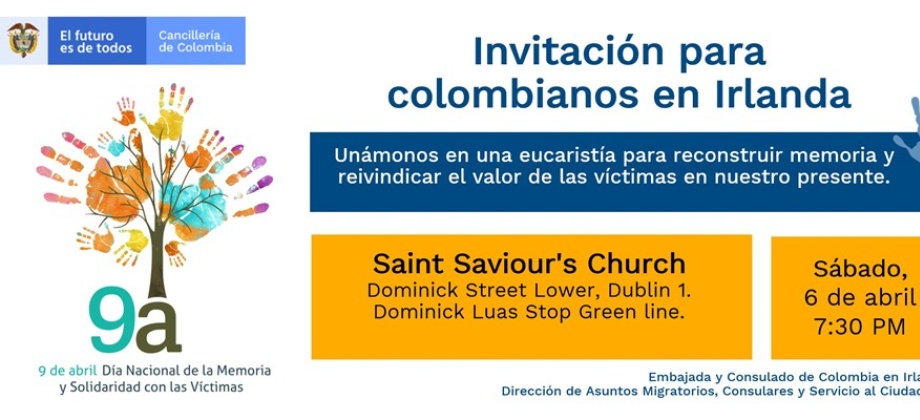 Embajada y Consulado de Colombia en Irlanda se unen a conmemoración del Día de la Memoria y Solidaridad con las Víctimas en 2019