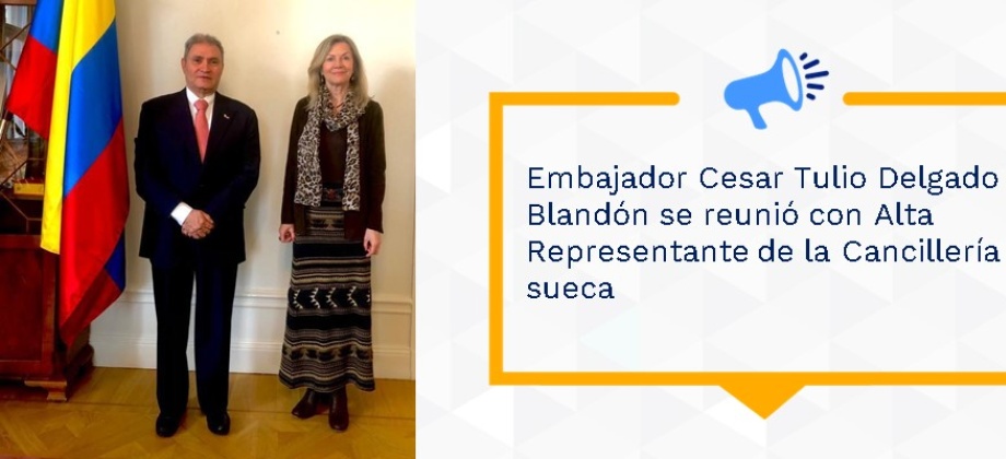 Embajador Cesar Tulio Delgado Blandón se reunió con Alta Representante de la Cancillería 