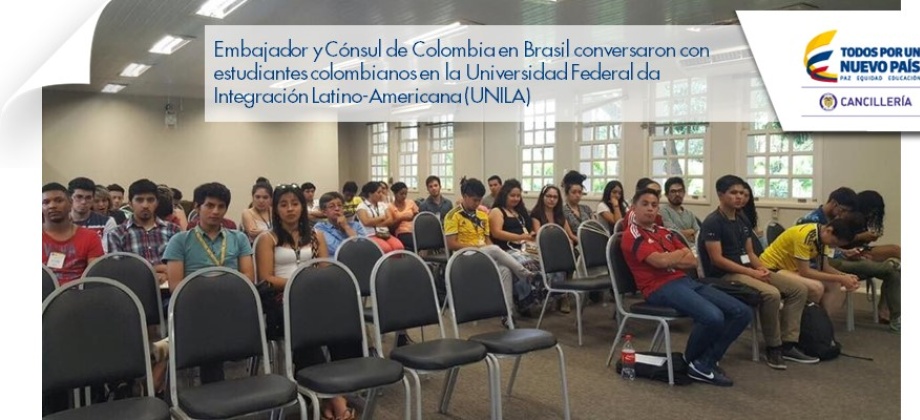 Embajador y Cónsul de Colombia en Brasil conversaron con estudiantes colombianos en la Universidad Federal da Integración Latino-Americana