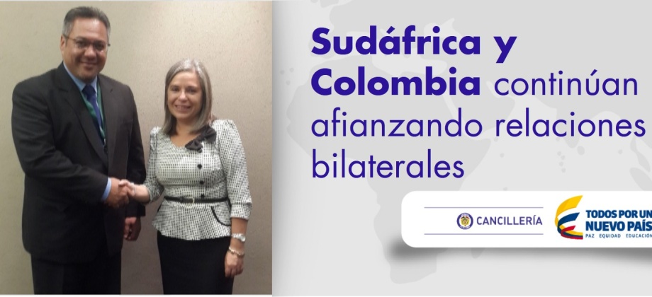 Embajadora de Colombia Pinilla sostiene encuentro con el Director para México, la Comunidad Andina y el Caribe de la Cancillería de Sudáfrica