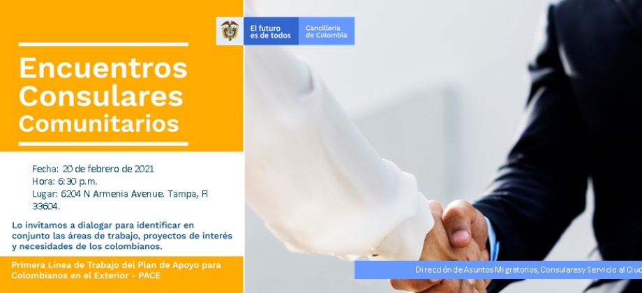 En Tampa se realizará el 20 de febrero el Encuentro Consular Comunitario organizado por el Consulado de Colombia 