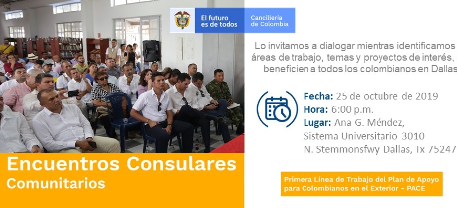 Encuentro Consular Comunitario en Dallas este 25 de octubre organizado por el Consulado de Colombia 