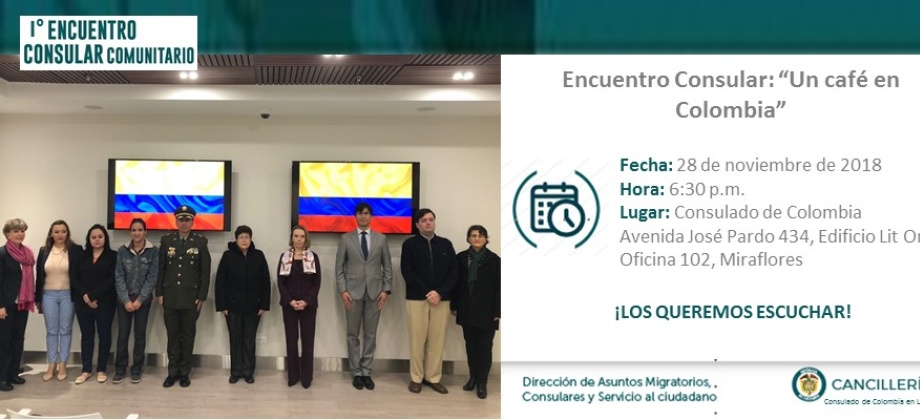El Encuentro Consular: “Un café en Colombia” se realizará el 28 de noviembre 