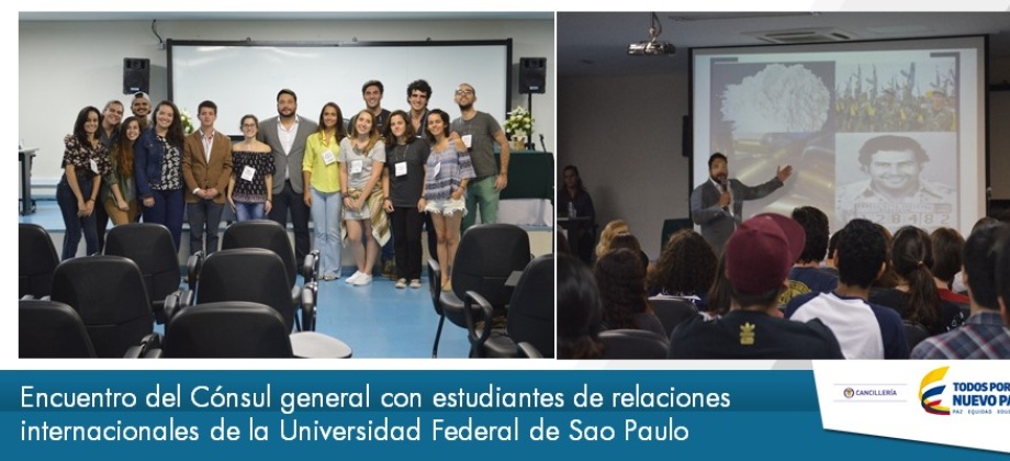 Encuentro del Cónsul general con estudiantes de relaciones internacionales de la Universidad Federal de Sao Paulo