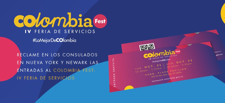 No se quede sin participar en el encuentro más grande de colombianos en Nueva York, el 9 de octubre comenzará la entrega de las entradas para acceder al Colombia Fest- IV Feria de Servicios