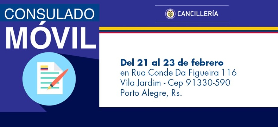 Entre el miércoles 21 y el viernes 23 de febrero el Consulado en Sao Paulo realizará una nueva jornada de Consulado Móvil en Porto Alegre 
