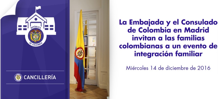 Embajada y Consulado de Colombia en Madrid invitan a las familias colombianas a un evento de integración familiar