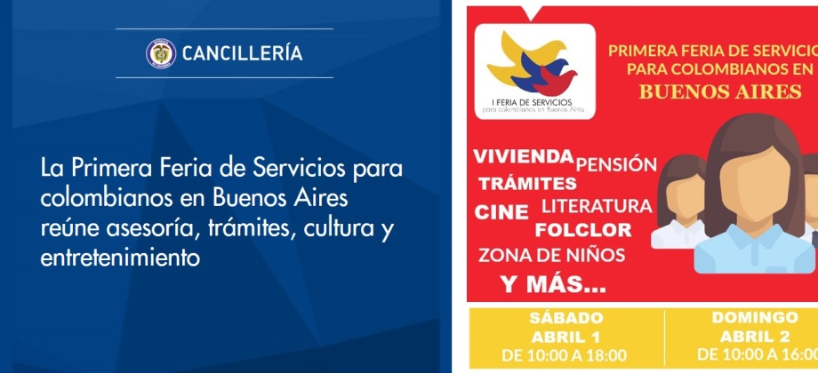 La Primera Feria de Servicios para colombianos en Buenos Aires reúne asesoría, trámites, cultura y entretenimiento
