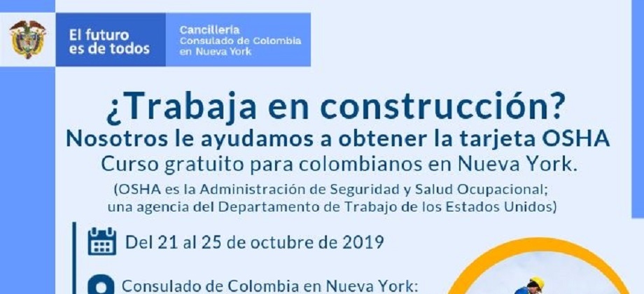 ¿Aún no tiene su OSHA de la construcción actualizado? Acérquese a la VI Feria de Servicios y regístrese para el próximo curso que será en octubre