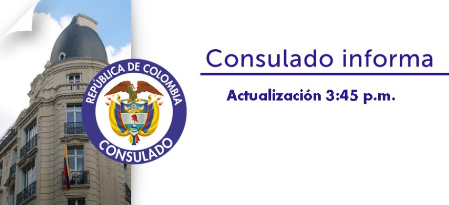 Actualización 3:45 p.m., gestión del Consulado de Colombia en Orlando