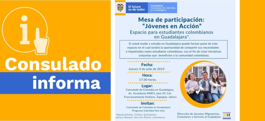 ¿Le gustaría formar parte de la Mesa ‘Jóvenes en Acción’ del Consulado en Guadalajara?