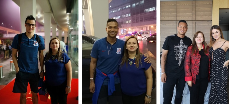 La Cónsul Luz Helena Echeverry saludó a los jugadores colombianos del Shanghai Shenhua
