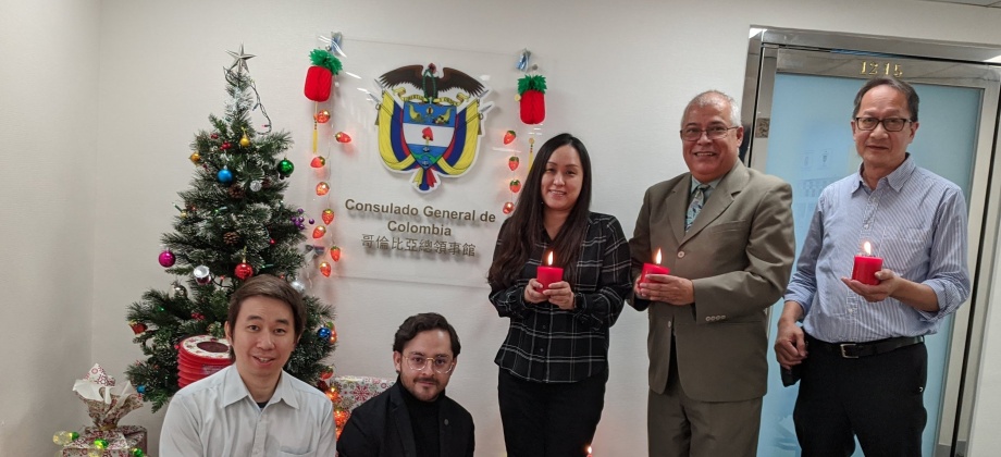 Consulado de Colombia en Hong Kong celebró la Noche de las Velitas