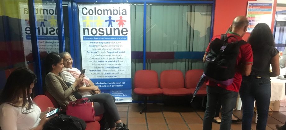 Consulado de Colombia en Quito con el apoyo del programa Colombia Nos Une realizó la segunda jornada de este año para Colombianos 
