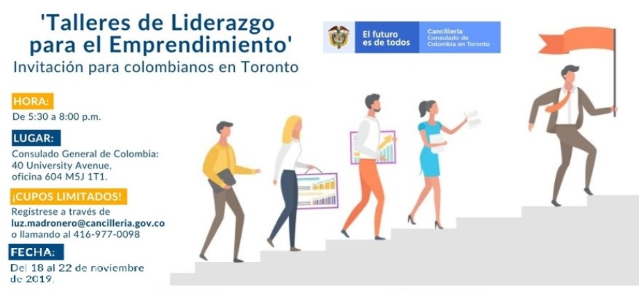 Inscríbase en los Talleres de Liderazgo para el Emprendimiento organizados por el Consulado de Colombia