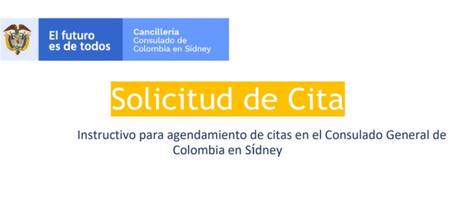 Instructivo de solicitud de citas para el Consulado de Colombia 