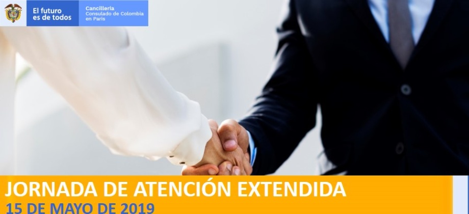 Jornada de Atención Extendida en el Consulado de París el miércoles 15 de mayo de 2019
