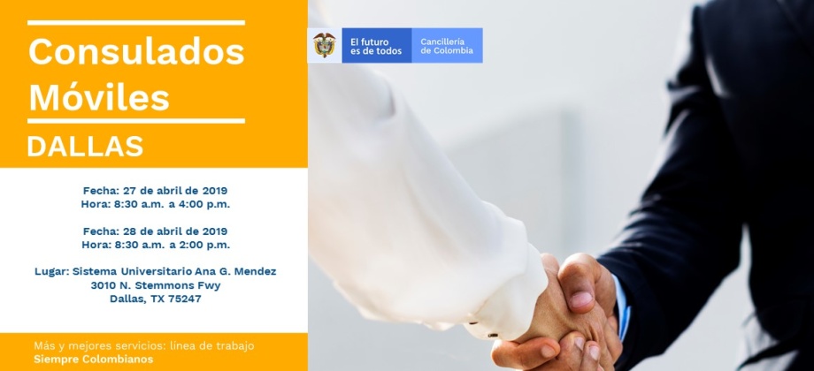Jornada de Consulado Móvil en Dallas este 27 y 28 de abril 
