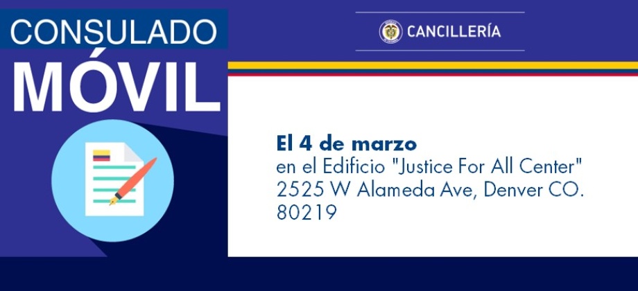 Jornada de Consulado Móvil en Denver, Colorado el sábado 4 de marzo 
