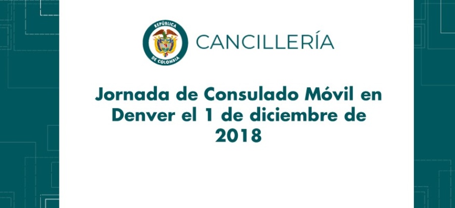 Jornada de Consulado Móvil en Denver el 1 de diciembre 