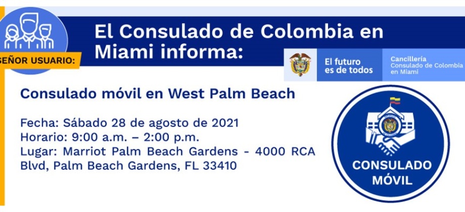 Jornada de Consulado Móvil en West Palm Beach el 28 de agosto 