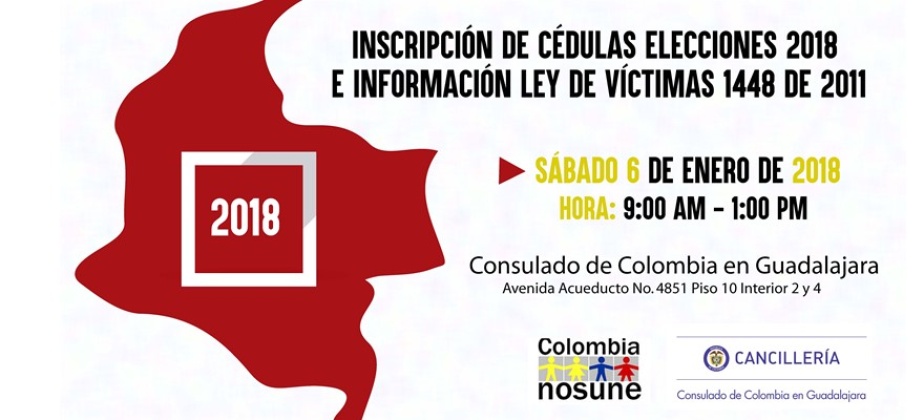 Jornada de inscripción de cédulas para las elecciones en el Consulado de Colombia en Guadalajara el sábado 6 de enero 