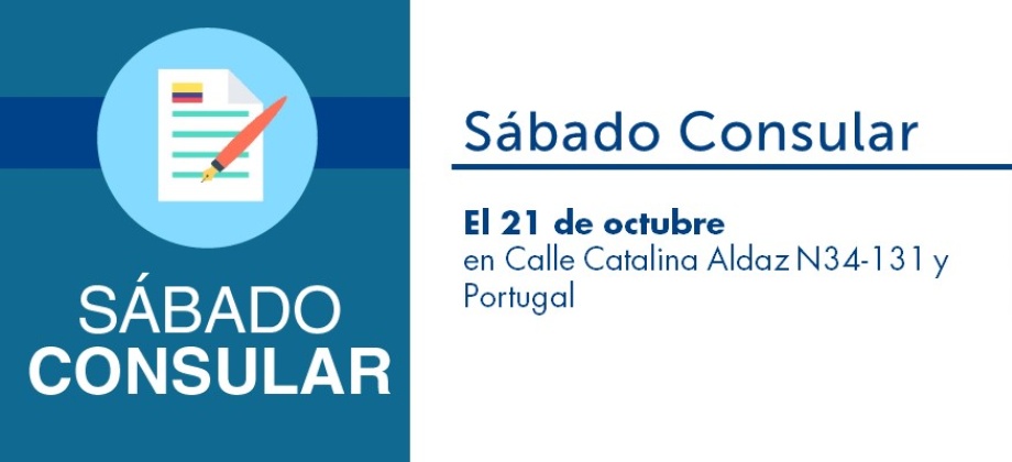 Jornada de Sábado Consular el 21 de octubre en el Consulado de Colombia 