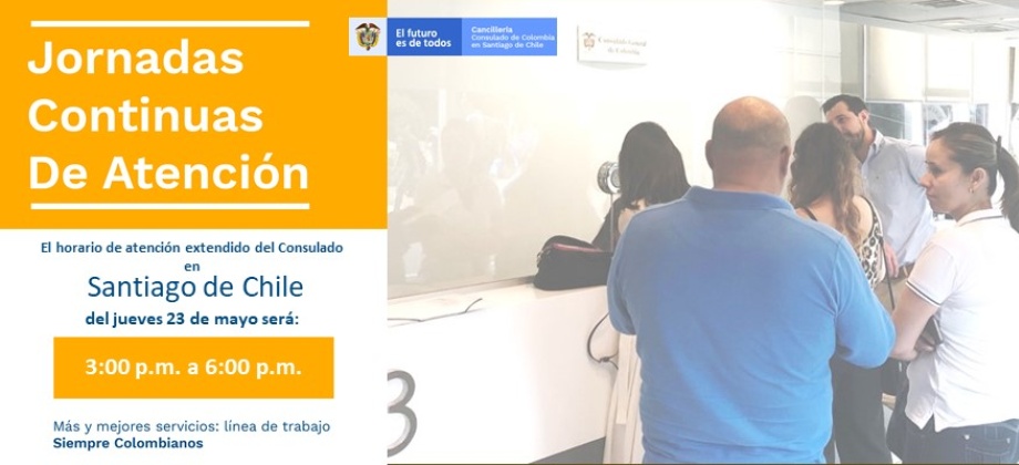 Jornada Extendida de Atención el 23 de mayo en el Consulado de Colombia 
