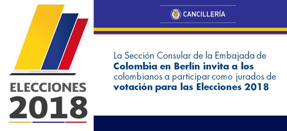 La Sección Consular de la Embajada de Colombia en Berlín invita a los colombianos a participar como jurados de votación para las Elecciones 