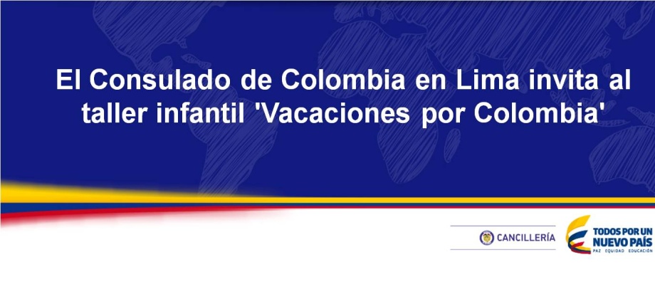 El Consulado invita al taller infantil 'Vacaciones por Colombia', que se realizará los sábados del 13 de febrero al 12 de marzo