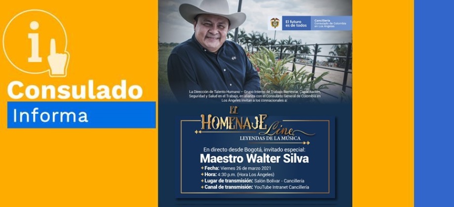 Homenaje a las leyendas de la música colombiana: maestro Walter Silva, el próximo 26 de marzo