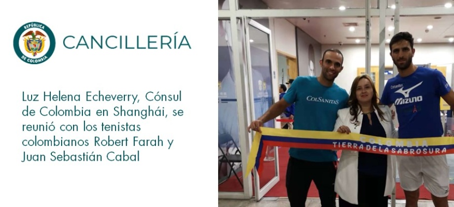 Luz Helena Echeverry, Cónsul de Colombia en Shanghái, se reunió con los tenistas colombianos 