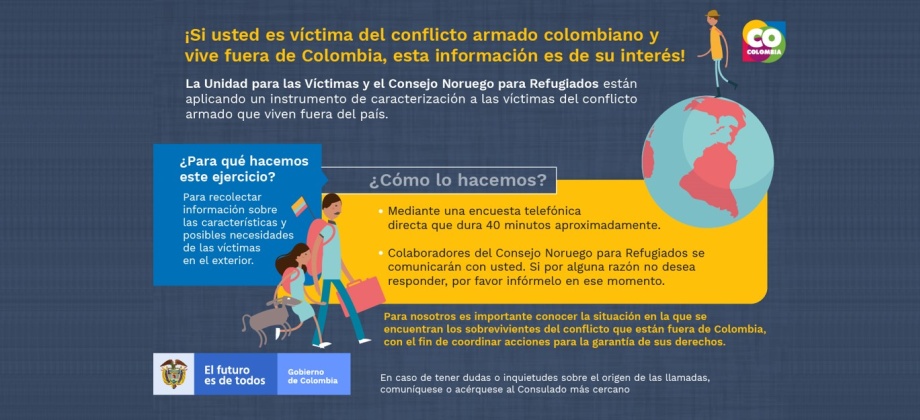 Información de interés para víctimas del conflicto armado colombiano que viven en el exterior