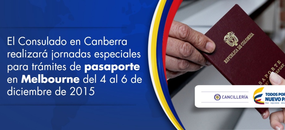 El Consulado en Canberra realizará jornadas especiales para trámites de pasaporte en Melbourne del 4 al 6 de diciembre de 2015
