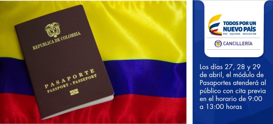 Durante los días miércoles 27, jueves 28 y viernes 29 de abril, el módulo de pasaportes únicamente atenderá a citas previamente programadas en el sistema