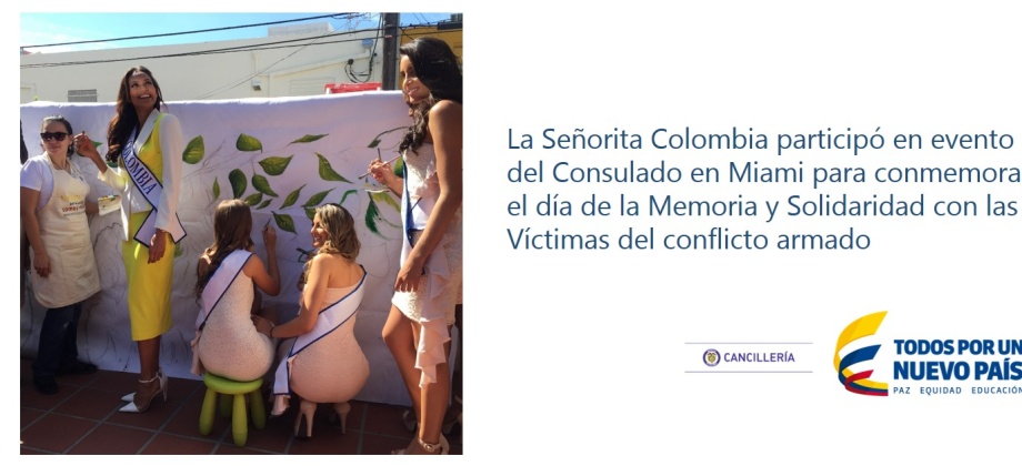 La Señorita Colombia participó en evento del Consulado en Miami para conmemorar el día de la Memoria y Solidaridad con las Víctimas del conflicto armado